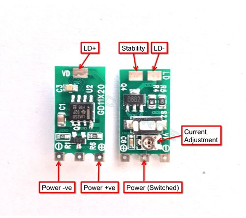 50 - 400mA LM358 Constant Current Driver, 3.5 -5.0V - Hand-held lasers and Modules V2
