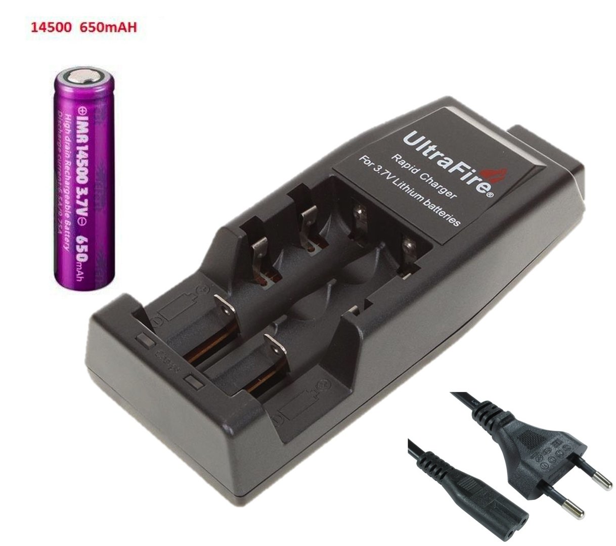 Ultrafire WF-139 Multifunctional Battery Charger 2-Pin Lead with 1 x EFEST 14500 Battery B