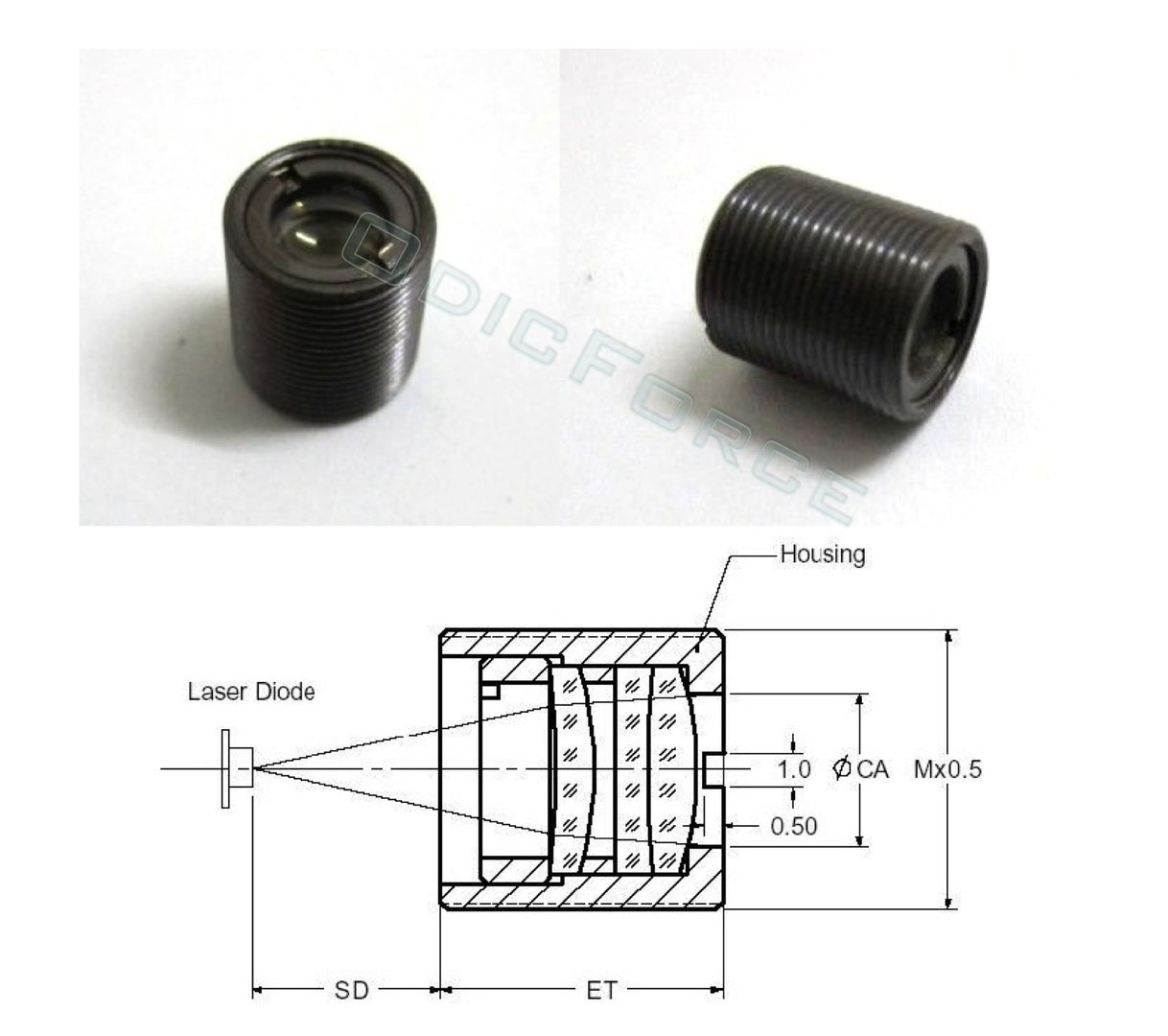 G-2 Coated Glass Collimating Lens Focus Lense for 405nm 450nm Blue Laser Diode w M90.5 Holder 