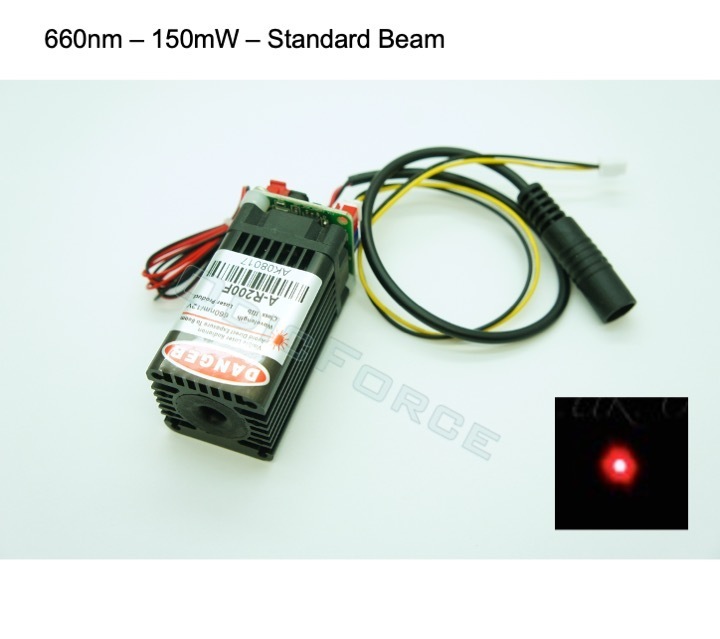 150mW Red (650nm) Laser Diode Module with 12V  Driver Board and TTL (AR100/200F)