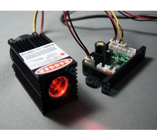 200mW Red (650nm) Wide beam (15mm) Laser Diode Module with 12V  TTL Driver Board and Fan Cooling