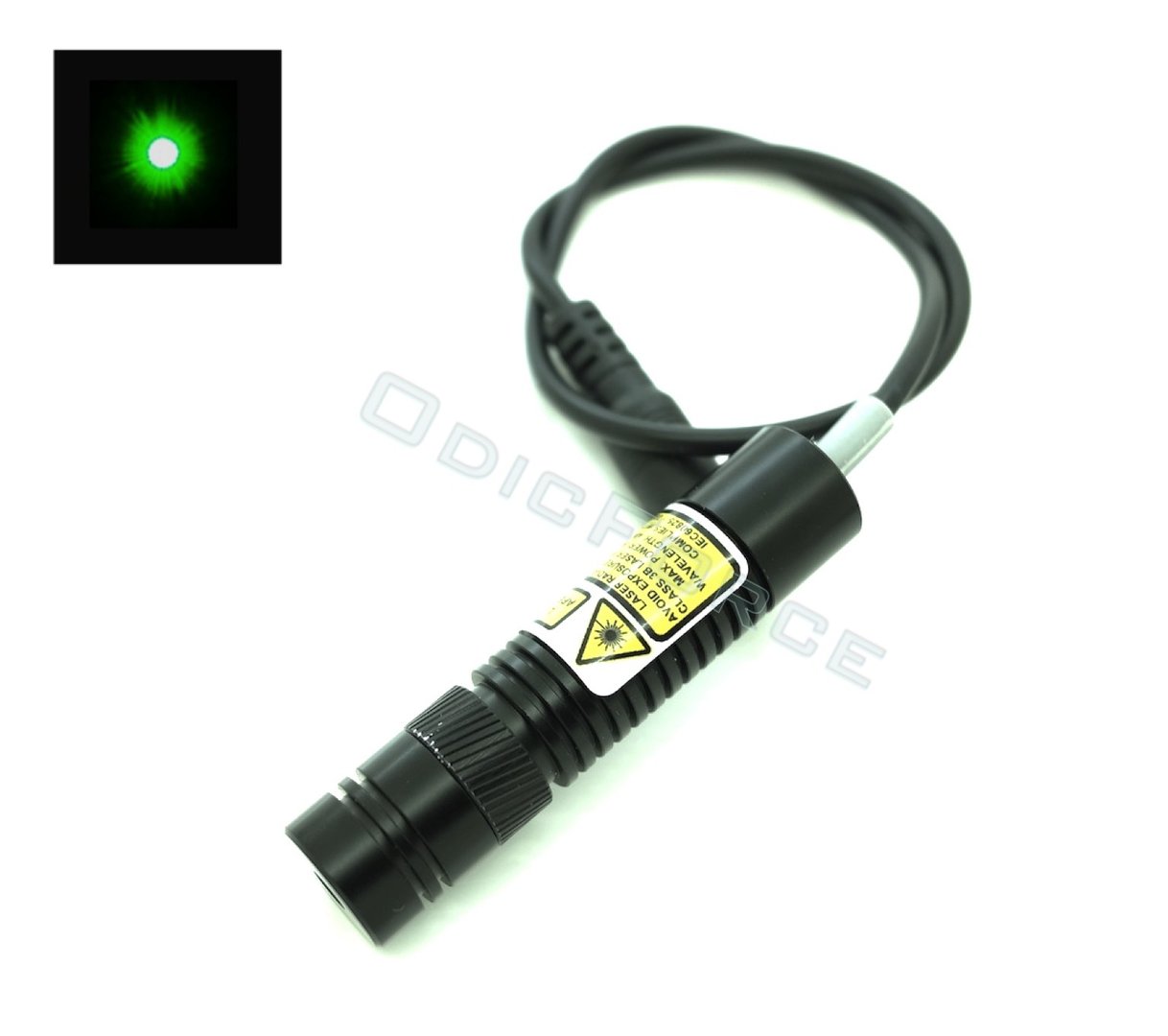 5mW Green (520nm) Locking Focus Direct Diode Laser Module Dot Pattern (16mm, 3-5V)