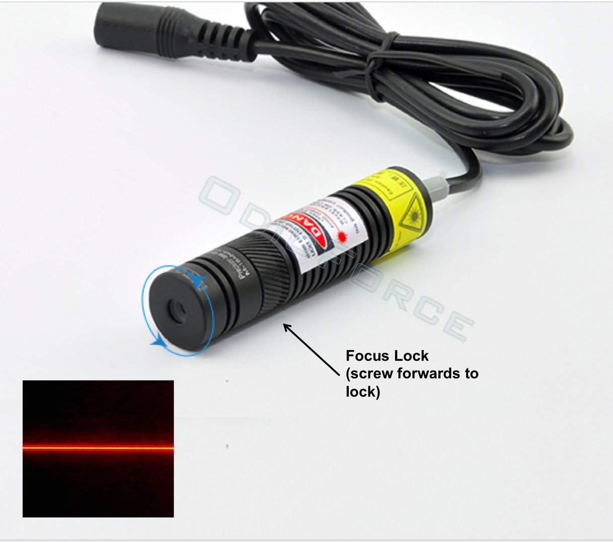 100mW Red Line Laser Module with Adjustable Locking Focus (16mm, 3-5V)
