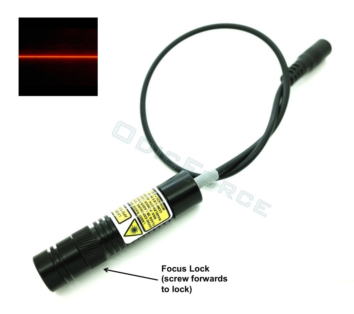 200mW Red Line Laser Module with Adjustable Locking Focus (16mm, 3-5V)
