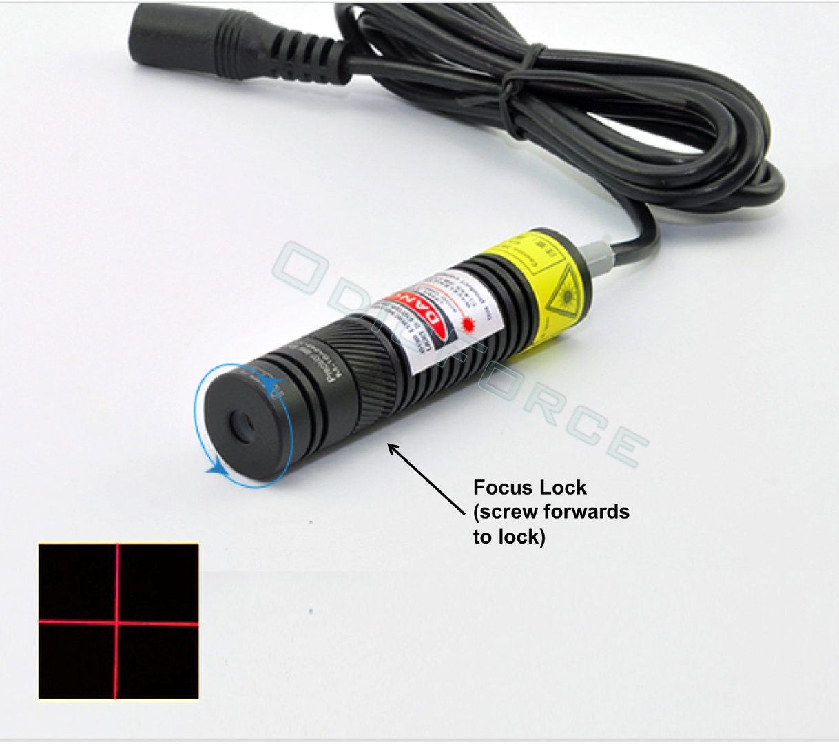5mW Red Cross-Line Laser Module with Adjustable Locking Focus (16mm, 3-5V)
