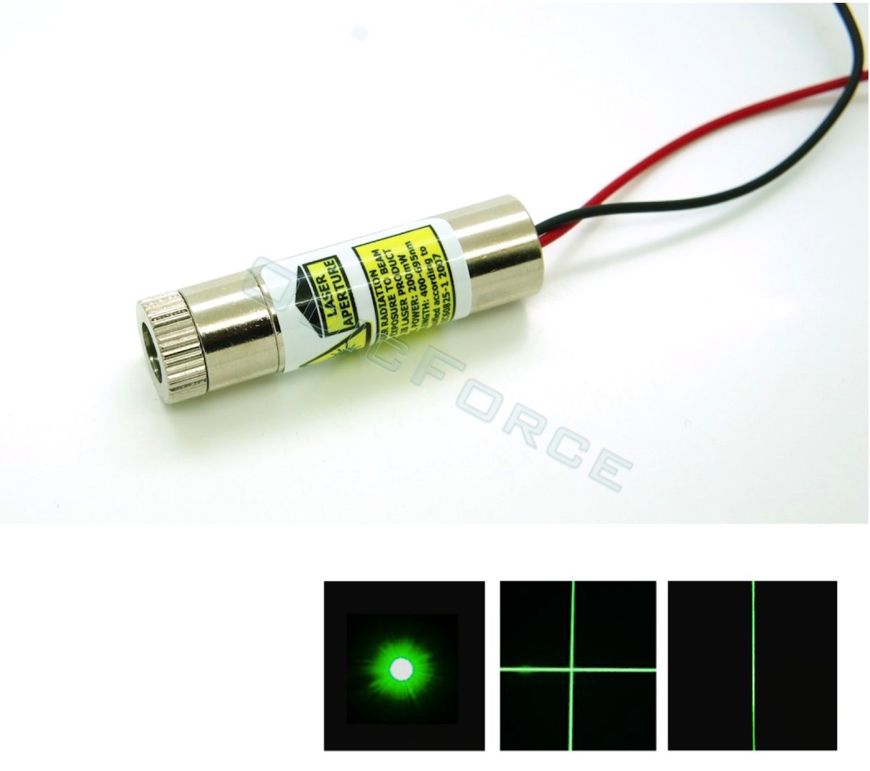 5mW Green (520nm) Adjustable Focus Direct Diode Dot Laser Module 5V (12mm)