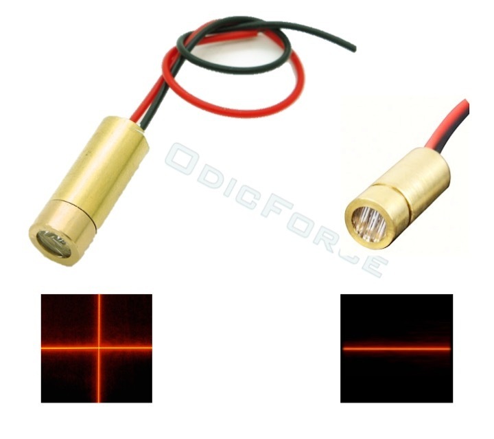 5mW Red (650nm) Mini Line and Cross-line Laser Modules (9mm)